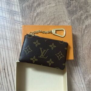 Louis Vuitton Brown and Gold Monogram Pouch